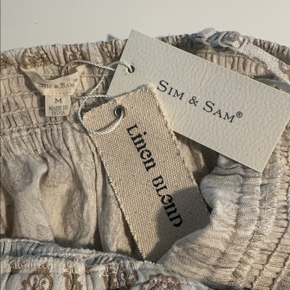 Sim & Sam Women’s Cream and Tan Linen Blend Maxi Dress in Medium NWT - Picture 6 of 7